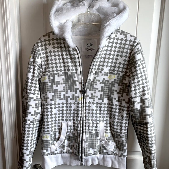 Fox Girls Fur Jacket Zip Up Hoodie Large - Picture 1 of 16